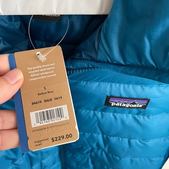 NWT Patagonia Balkan Blue Down Jacket - Picture 2 of 2